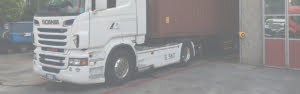 Camion Scania in uscita dall'officina 3B Trucks di Savona